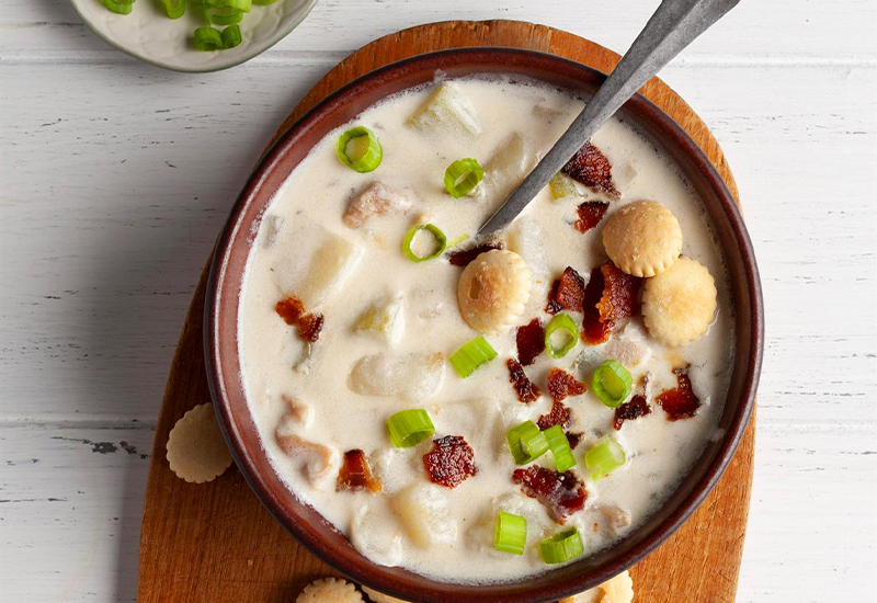 New England Clam Chowder - foods that start with N