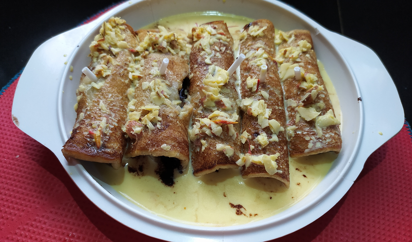 Banana Pancake-Chocolate Roll | Best Fluffy Banana Pancake Recipe 