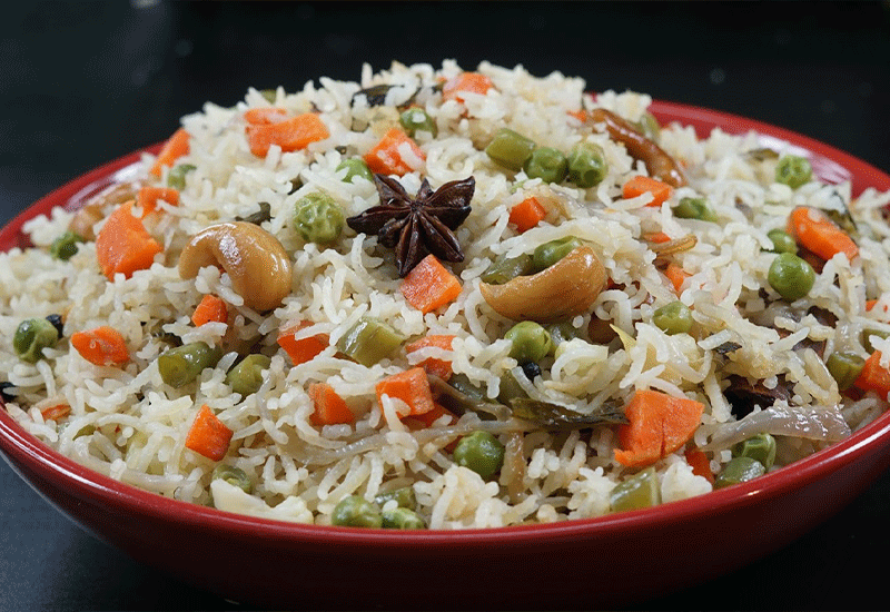 Vegetable pulao - Healthy 7 foods that start with V