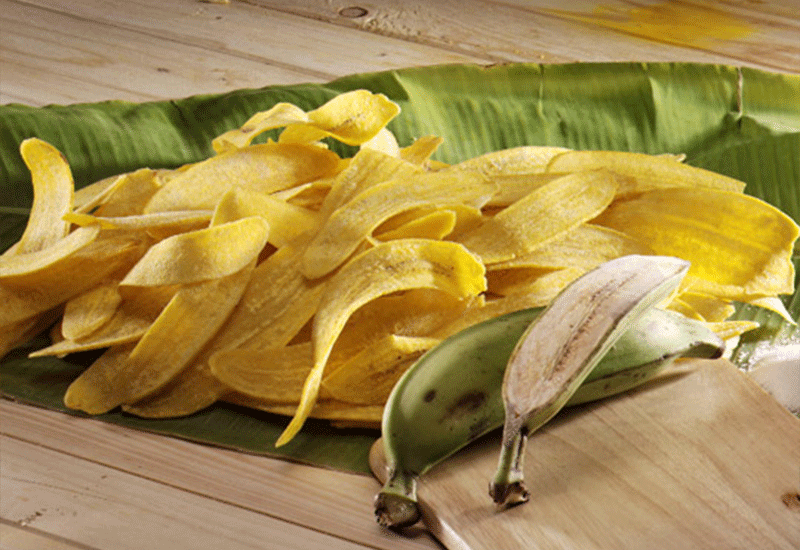 Yellow banana chips - Healthy 6 foods that start with Y - Being Health Conscious